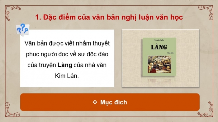 Giáo án PPT dạy thêm Ngữ văn 9 Cánh diều bài 10: Về truyện “Làng” của Kim Lân (Nguyễn Văn Long)