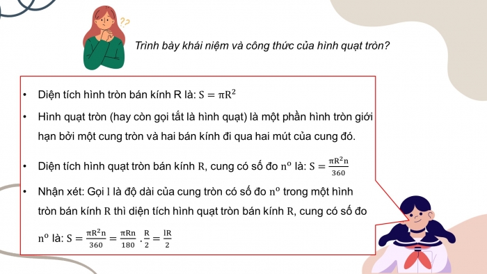 Giáo án PPT dạy thêm Toán 9 Cánh diều Bài 5: Độ dài cung tròn, diện tích hình quạt tròn, diện tích hình vành khuyên