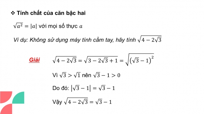 Giáo án PPT dạy thêm Toán 9 Kết nối bài 7: Căn bậc hai và căn thức bậc hai