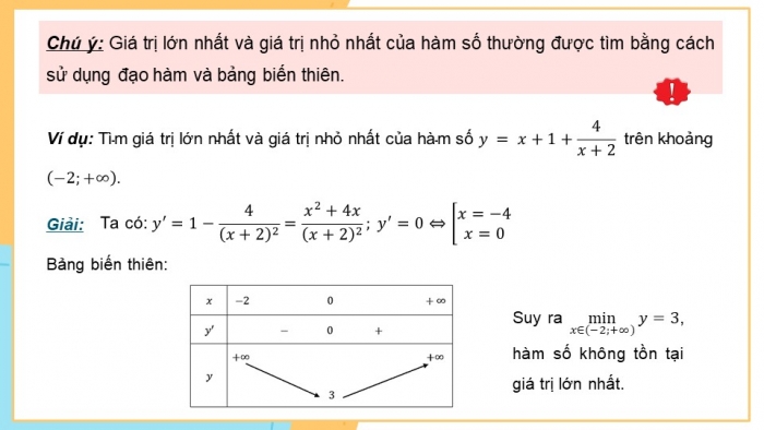 Giáo án PPT dạy thêm Toán 12 kết nối Bài 2: Giá trị lớn nhất và giá trị nhỏ nhất của hàm số