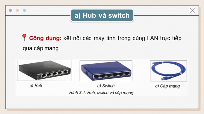 Giáo án điện tử Khoa học máy tính 12 kết nối Bài 3: Một số thiết bị mạng thông dụng