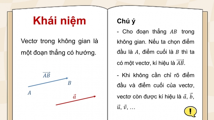 Giáo án điện tử Toán 12 cánh diều Bài 1: Vectơ và các phép toán vectơ trong không gian