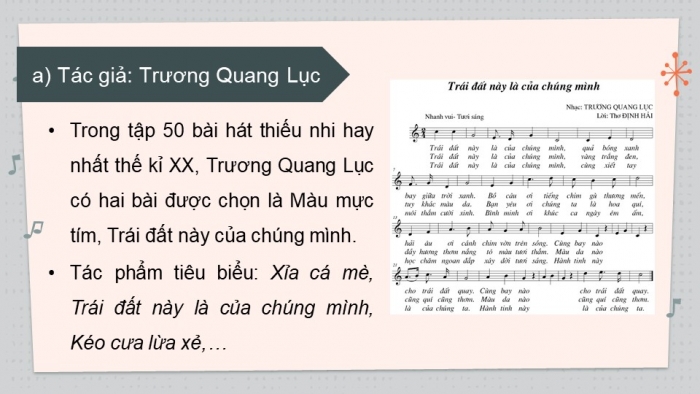 Giáo án điện tử Âm nhạc 9 cánh diều Bài 1 Tiết 1: Hát bài Tuổi mười lăm, Sơ lược về quãng, cách xác định và gọi tên quãng