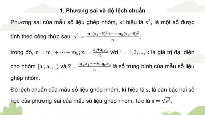 Giáo án PPT dạy thêm Toán 12 kết nối Bài 10: Phương sai và độ lệch chuẩn