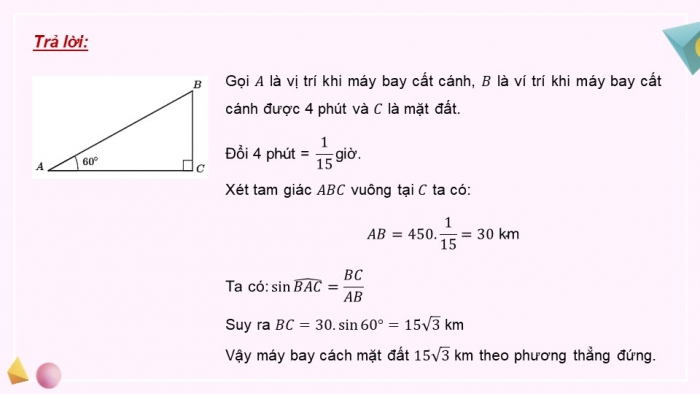 Giáo án PPT dạy thêm Toán 9 Cánh diều Bài 3: Ứng dụng của tỉ số lượng giác của góc nhọn