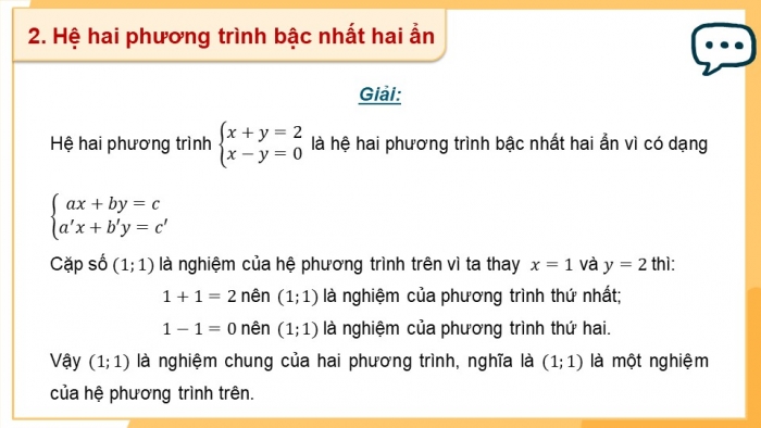 Giáo án PPT dạy thêm Toán 9 Kết nối bài 1: Khái niệm phương trình và hệ hai phương trình bậc nhất hai ẩn