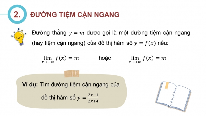 Giáo án PPT dạy thêm Toán 12 chân trời Bài 3: Đường tiệm cận của đồ thị hàm số