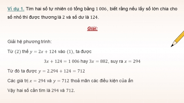 Giáo án điện tử Toán 9 kết nối Bài 3: Giải bài toán bằng cách lập hệ phương trình