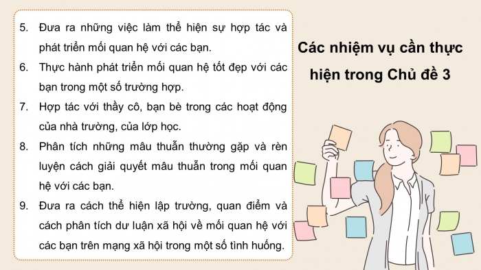 Giáo án điện tử Hoạt động trải nghiệm 12 chân trời bản 1 Chủ đề 3: Phát triển mối quan hệ với thầy cô và các bạn (P1)