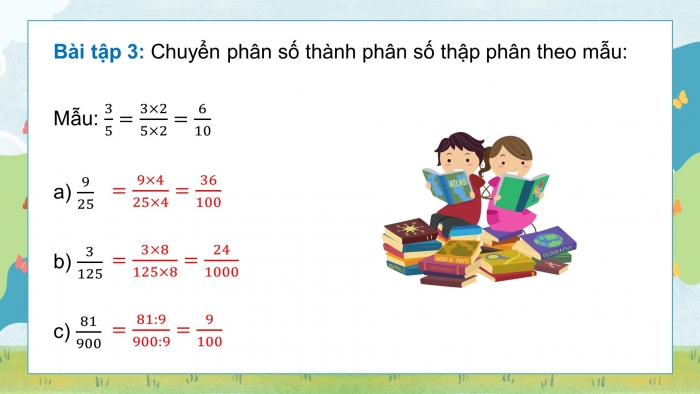 Giáo án PPT dạy thêm Toán 5 Cánh diều bài 12: Phân số thập phân