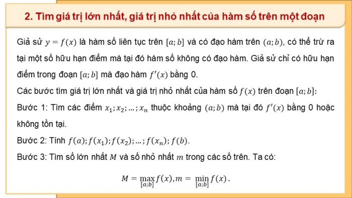 Giáo án PPT dạy thêm Toán 12 kết nối Bài 2: Giá trị lớn nhất và giá trị nhỏ nhất của hàm số