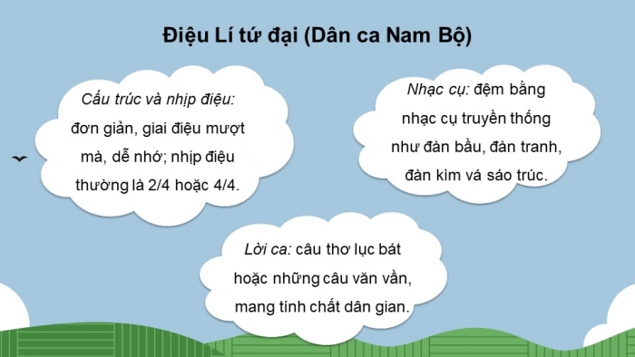 Giáo án điện tử Âm nhạc 9 cánh diều Bài 3 Tiết 1: Hát bài Quê hương thanh bình, Trải nghiệm và khám phá Sưu tầm một ca khúc mới sáng tác mang âm hưởng dân ca Việt Nam