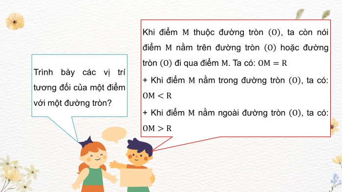 Giáo án PPT dạy thêm Toán 9 Cánh diều Bài 1: Đường tròn. Vị trí tương đối của hai đường tròn