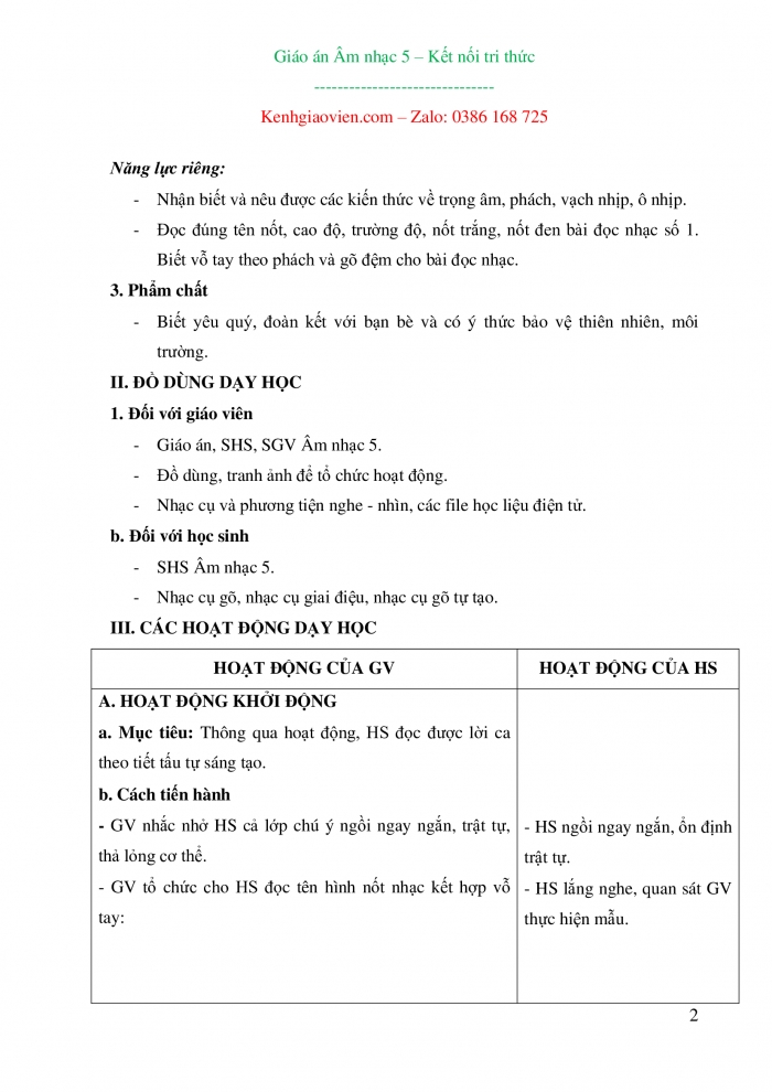 Giáo án và PPT đồng bộ Âm nhạc 5 kết nối tri thức