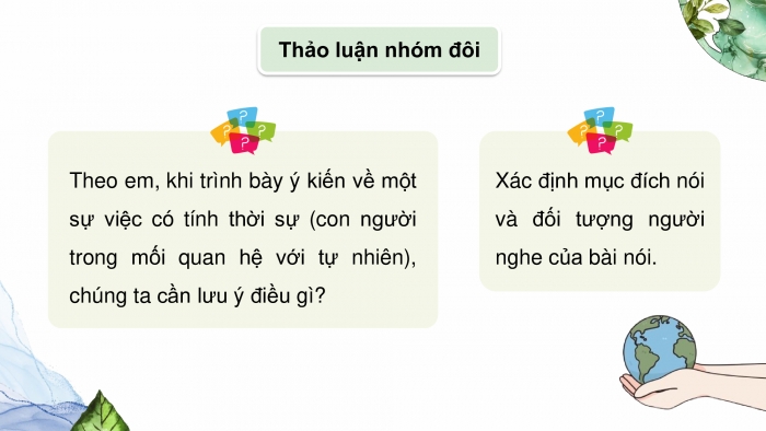 Giáo án điện tử Ngữ văn 9 kết nối Bài 1: Trình bày ý kiến về một sự việc có tính thời sự (con người trong mối quan hệ với tự nhiên)