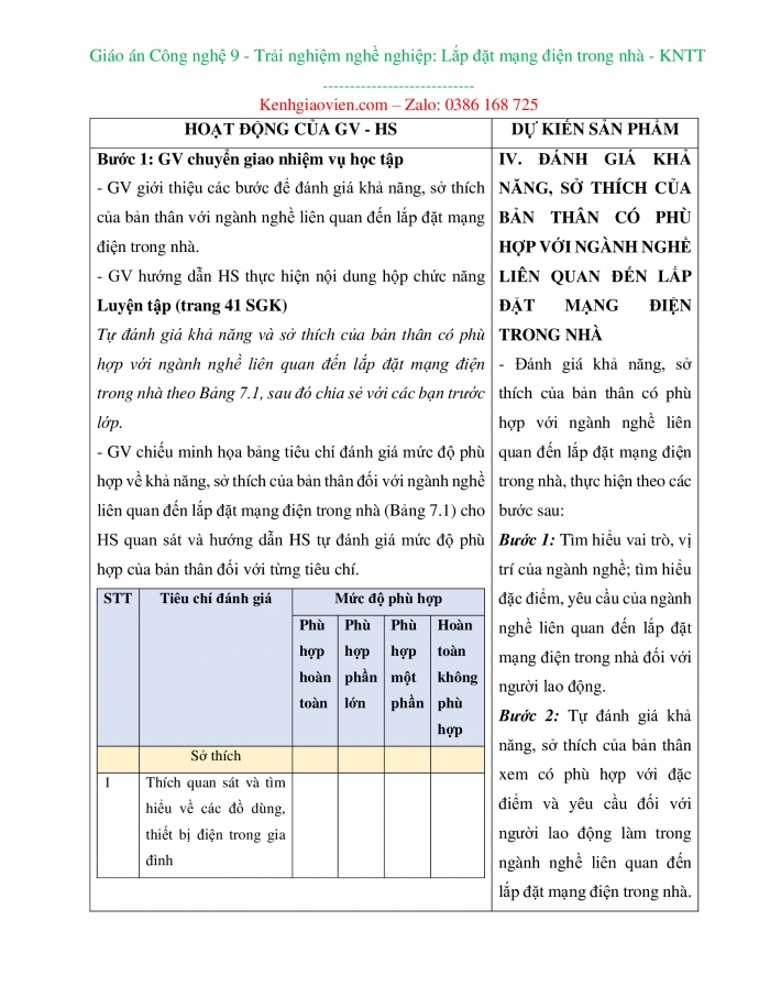 Giáo án và PPT đồng bộ Công nghệ 9 Lắp đặt mạng điện trong nhà Kết nối tri thức