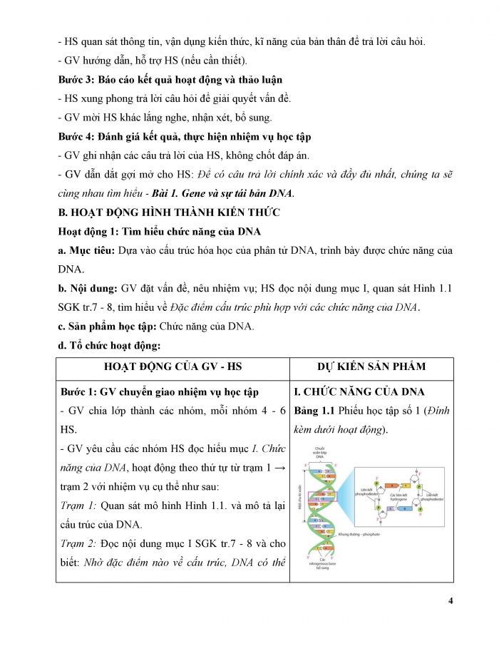 Giáo án và PPT Sinh học 12 cánh diều bài 1: Gene và sự tái bản DNA