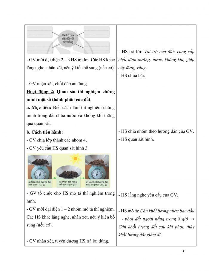 Giáo án và PPT Khoa học 5 cánh diều bài 1: Đất và bảo vệ môi trường đất