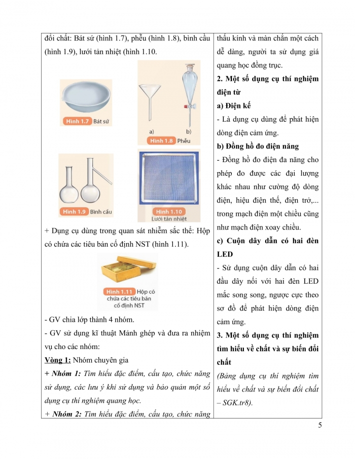 Giáo án và PPT KHTN 9 kết nối Bài 1: Nhận biết một số dụng cụ, hoá chất. Thuyết trình một vấn đề khoa học