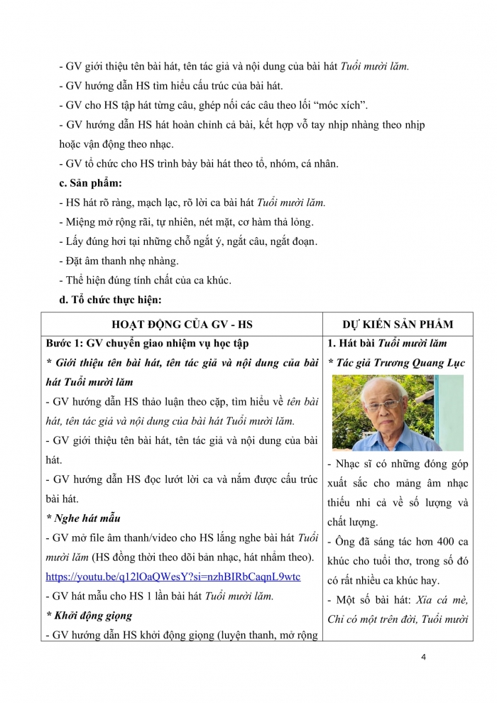 Giáo án và PPT Âm nhạc 9 cánh diều Bài 1: Hát Bài hát Tuổi mười lăm, Thường thức âm nhạc Một số thể loại nhạc đàn, Lí thuyết âm nhạc Sơ lược về quãng