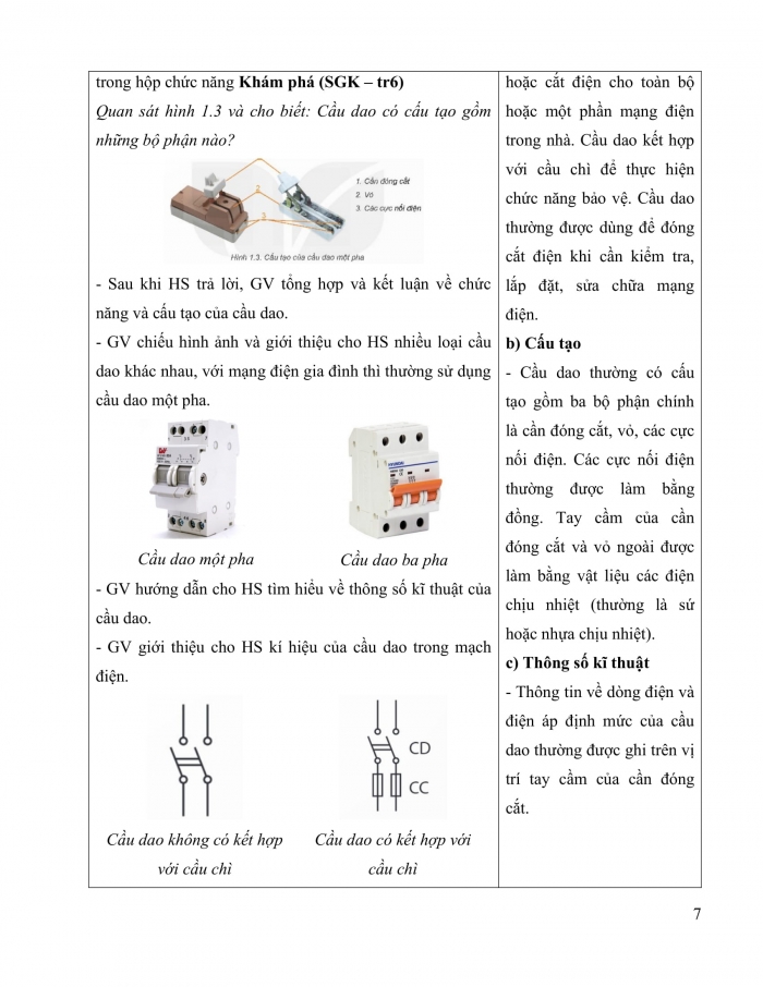 Giáo án và PPT Công nghệ 9 Lắp đặt mạng điện trong nhà Kết nối Bài 1: Thiết bị đóng cắt và lấy điện trong gia đình