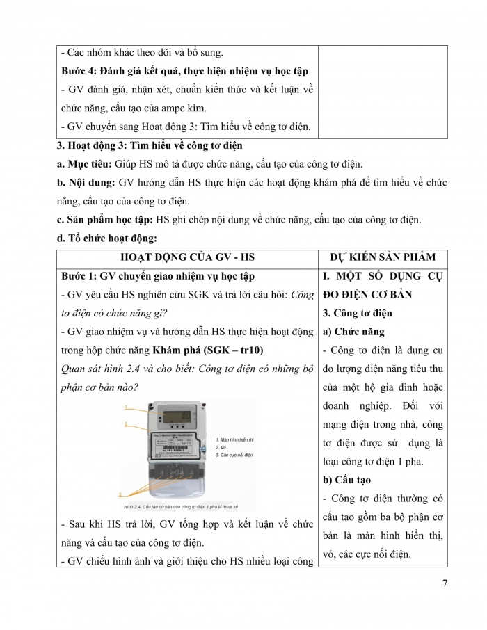 Giáo án và PPT Công nghệ 9 Lắp đặt mạng điện trong nhà Kết nối Bài 2: Dụng cụ đo điện cơ bản