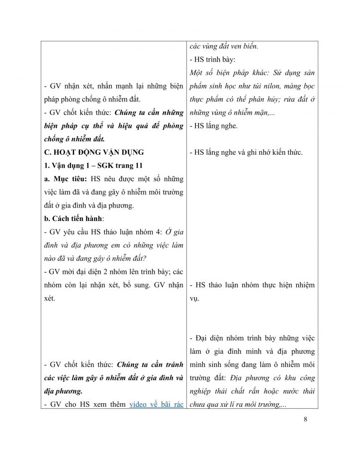 Giáo án và PPT Khoa học 5 Kết nối Bài 2: Ô nhiễm, xói mòn đất và bảo vệ môi trường đất