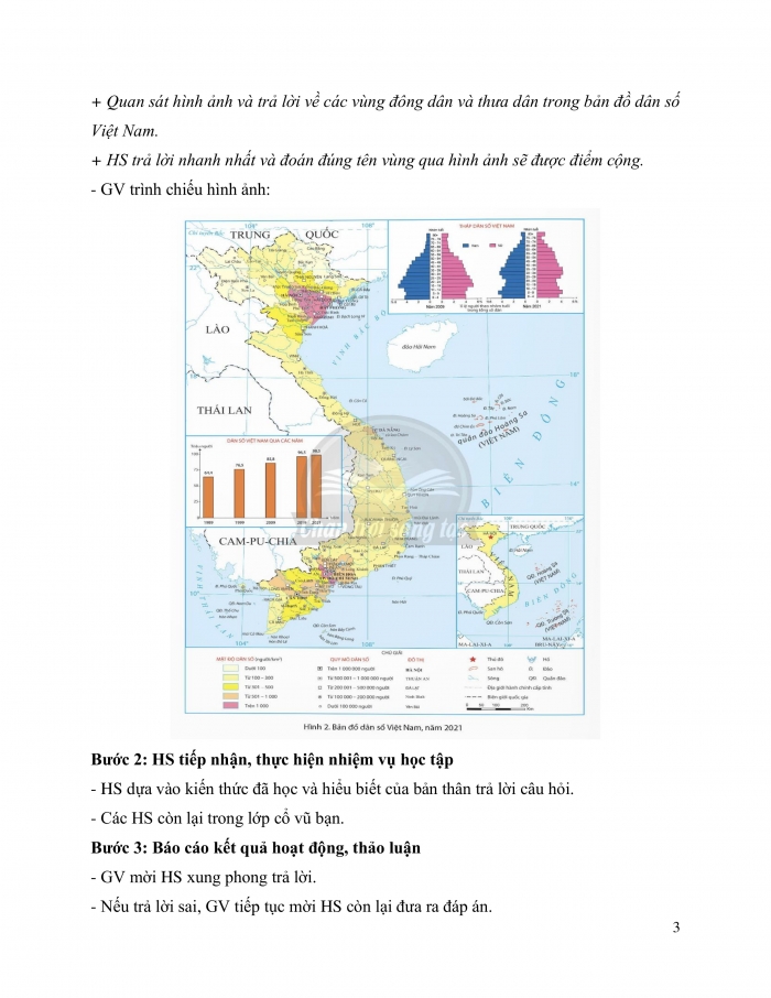 Giáo án và PPT Địa lí 9 chân trời bài 2: Phân bố dân cư và các loại hình quần cư