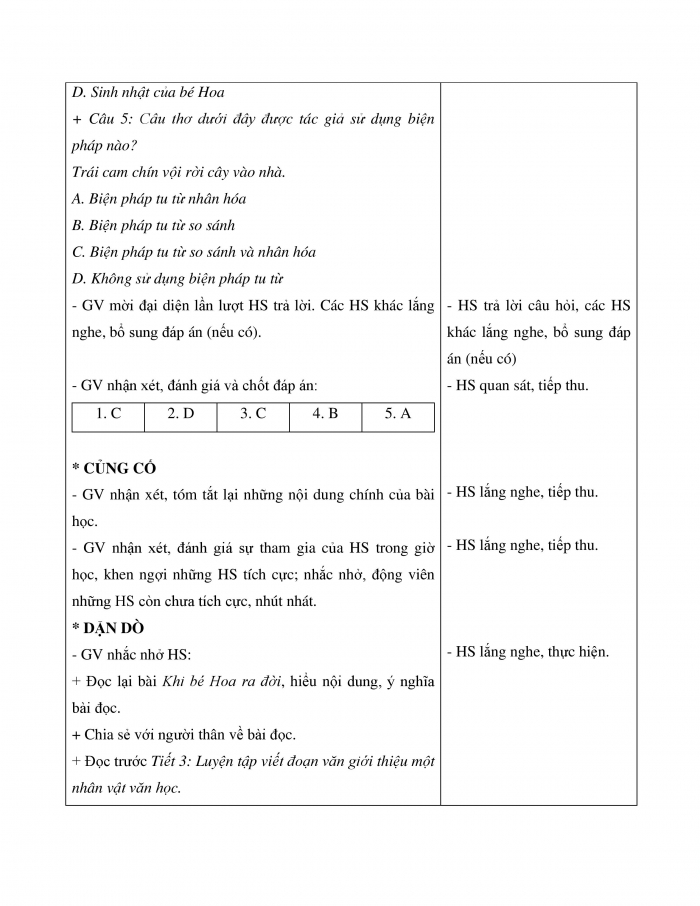 Giáo án và PPT Tiếng Việt 5 cánh diều Bài 1: Khi bé Hoa ra đời