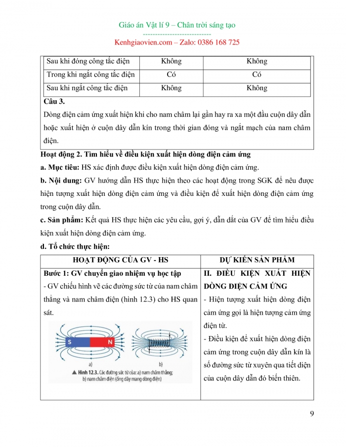 Giáo án và PPT đồng bộ Vật lí 9 chân trời sáng tạo