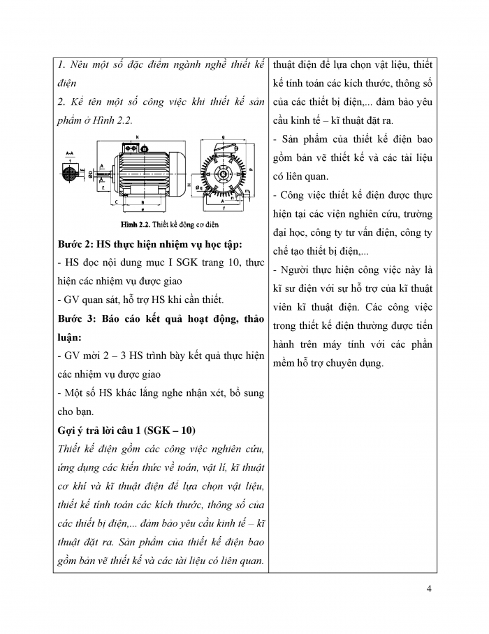 Giáo án và PPT công nghệ 12 điện - điện tử Cánh diều bài 2: Một số ngành nghề thuộc lĩnh vực kĩ thuật điện