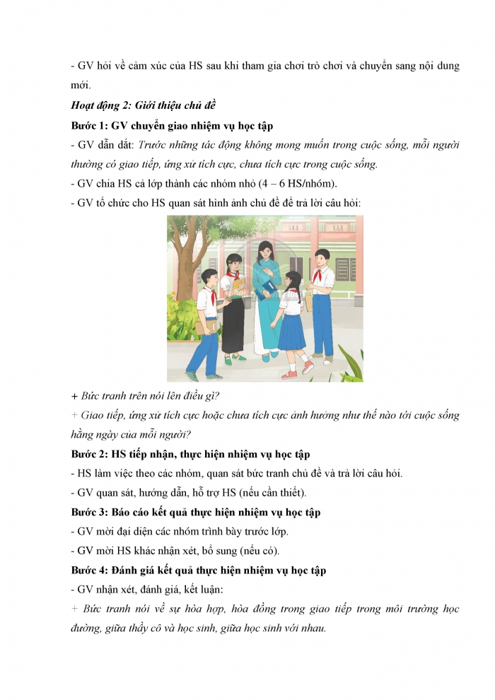 Giáo án và PPT Hoạt động trải nghiệm 9 chân trời bản 2 Chủ đề 1: Thể hiện kĩ năng giao tiếp, ứng xử và sống hài hoà