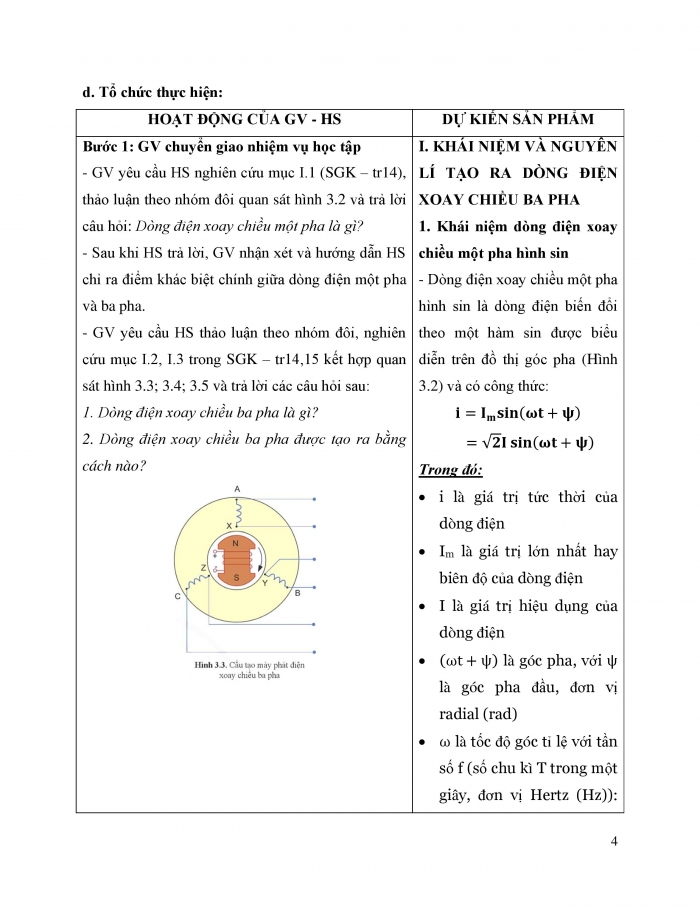 Giáo án và PPT công nghệ 12 điện - điện tử Cánh diều bài 3: Mạch điện xoay chiều ba pha