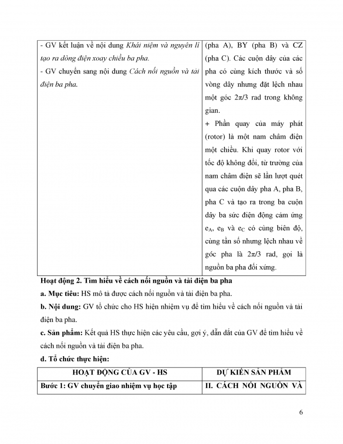 Giáo án và PPT công nghệ 12 điện - điện tử Cánh diều bài 3: Mạch điện xoay chiều ba pha