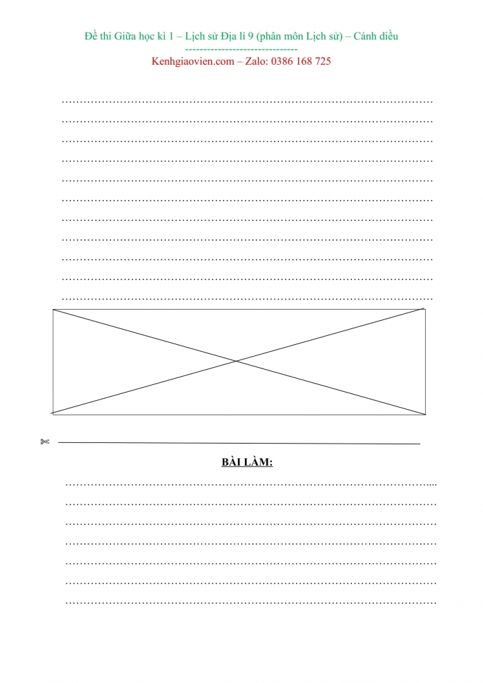 Đề kiểm tra, đề thi mẫu môn Lịch sử 9 Cánh diều