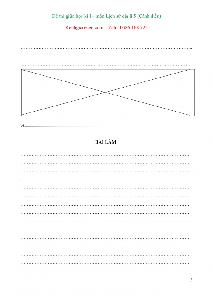 Đề kiểm tra, đề thi mẫu môn Lịch sử và địa lí 5 Cánh diều