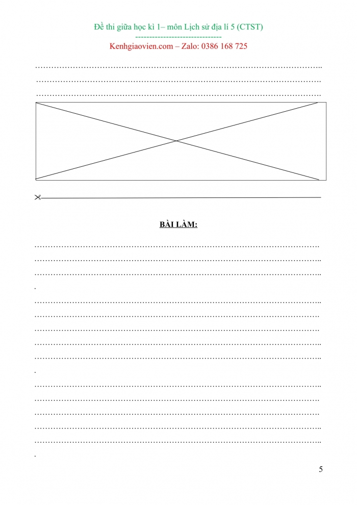 Đề kiểm tra, đề thi mẫu môn Lịch sử và địa lí 5 Chân trời sáng tạo