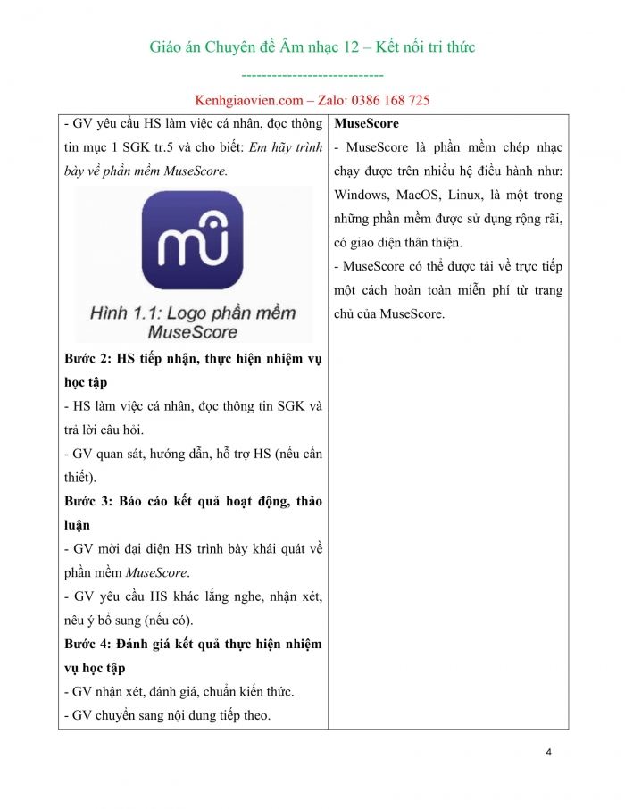 Giáo án chuyên đề âm nhạc 12 kết nối tri thức