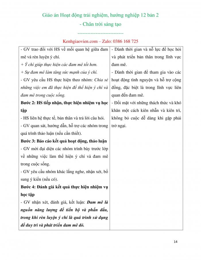 Giáo án và PPT đồng bộ Hoạt động trải nghiệm hướng nghiệp 12 chân trời sáng tạo Bản 2