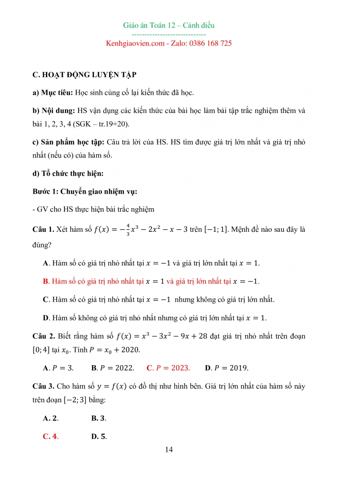 Giáo án và PPT đồng bộ Toán 12 cánh diều