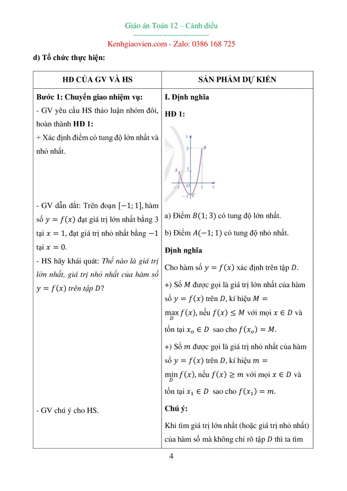 Giáo án và PPT đồng bộ Toán 12 cánh diều