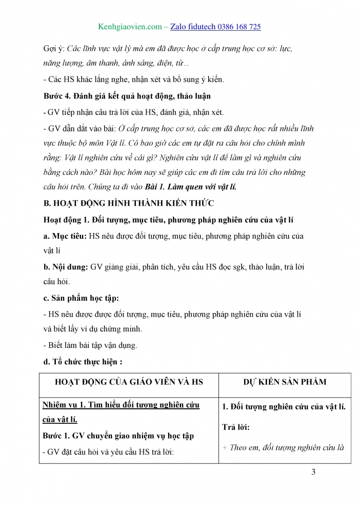 Giáo án và PPT đồng bộ Vật lí 10 chân trời sáng tạo