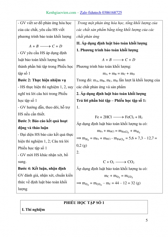 Giáo án và PPT đồng bộ Hoá học 8 cánh diều