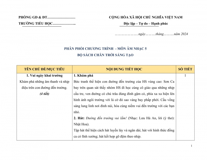 PPCT âm nhạc 5 chân trời sáng tạo