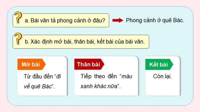 Giáo án điện tử Tiếng Việt 5 chân trời Bài 1: Bài văn tả phong cảnh