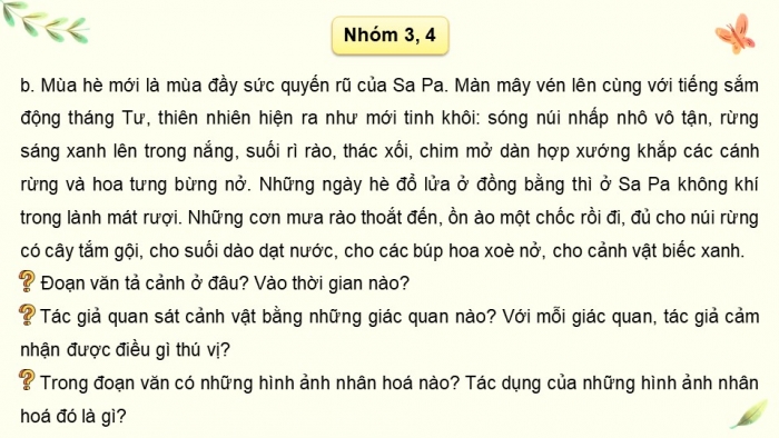 Giáo án điện tử Tiếng Việt 5 chân trời Bài 5: Viết đoạn văn cho bài văn tả phong cảnh