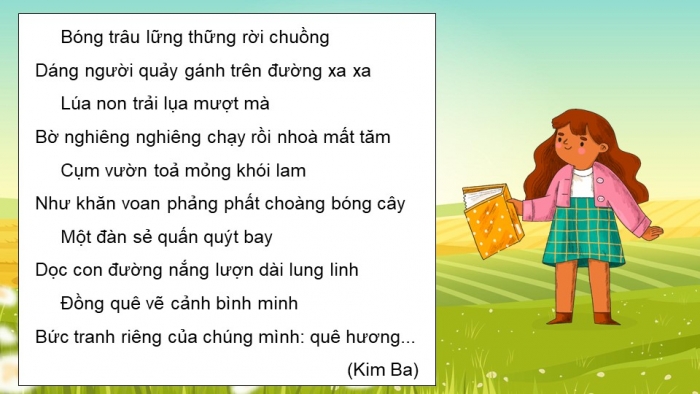 Giáo án điện tử Tiếng Việt 5 chân trời Bài 7: Bức tranh đồng quê