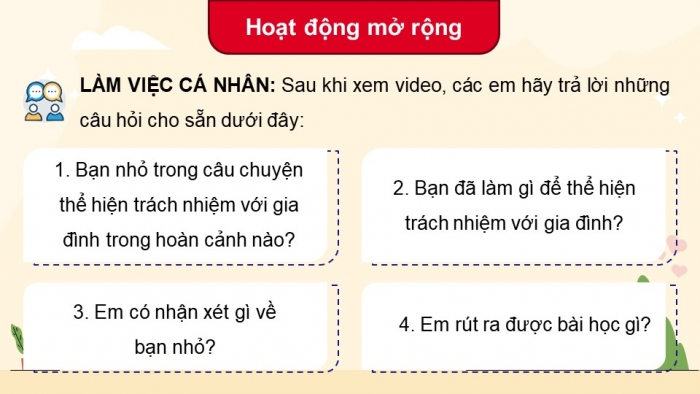 Giáo án điện tử Hoạt động trải nghiệm 5 chân trời bản 2 Chủ đề 2 Tuần 6