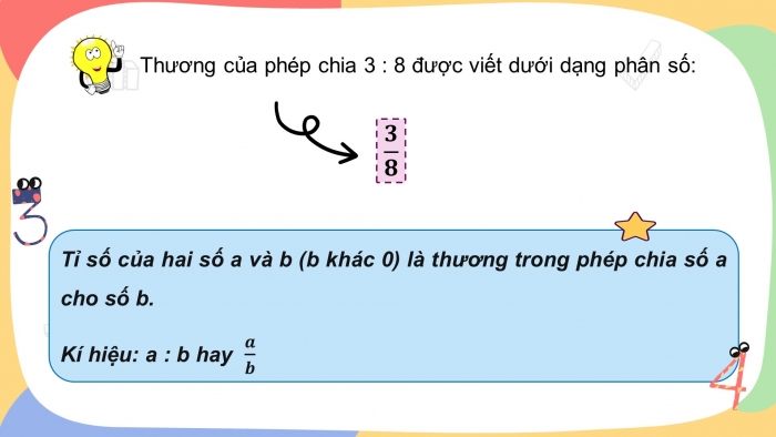 Giáo án điện tử Toán 5 cánh diều Bài 6: Giới thiệu về tỉ số