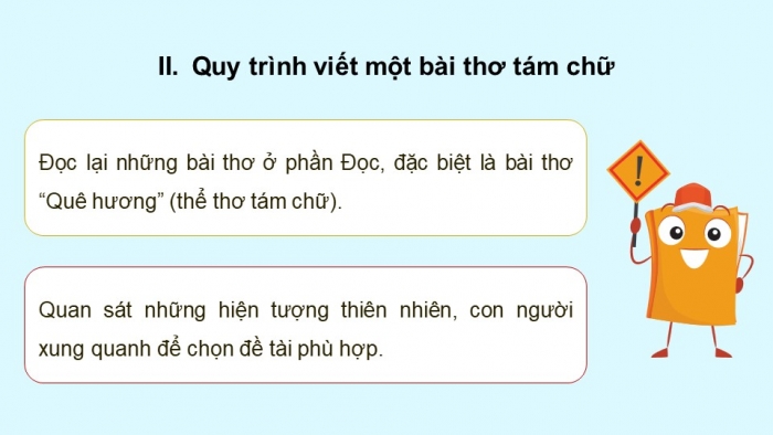 Giáo án điện tử Ngữ văn 9 chân trời Bài 1: Làm một bài thơ tám chữ